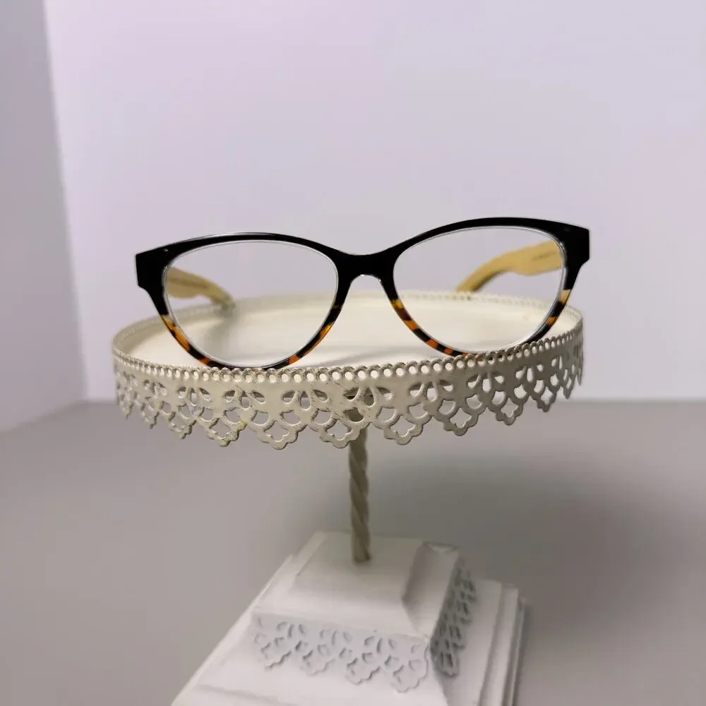 Blue Planet ECO Lucia +1.50 Reading Glasses Onyx Tortoise Natural Bamboo Temples